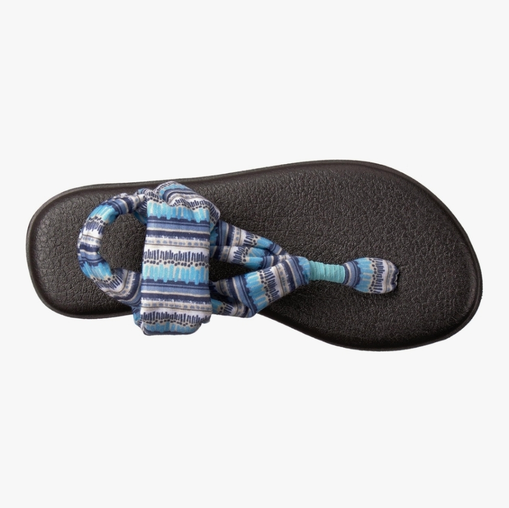 Sanuk Women's Yoga Sling 2 Print Vintage Sandal Blue Topaz Island Stripe Size 9 - Picture 15 of 16